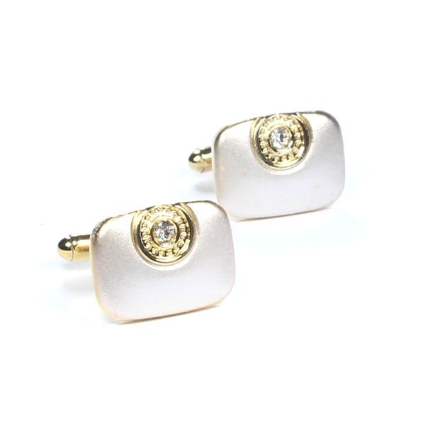 Premium Quality Golden & Off White Cufflinks for Men CU-0147 Executive Collection by Ifsha Mart - Online Shopping in Pakistan